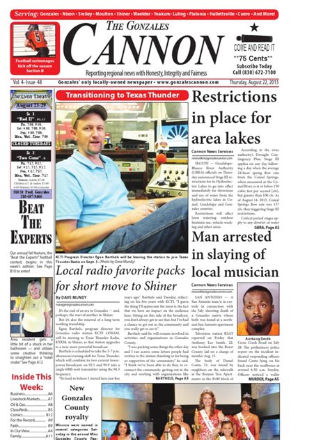 gonzales cannon newspaper gonzales texas.